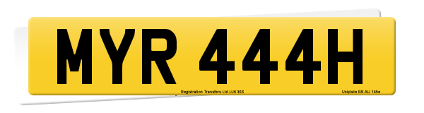Registration number MYR 444H